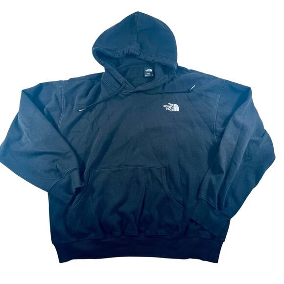 The North Face Men’s Pullover Hoodie Black Size L Logo Front Kangaroo Pocket - Picture 1 of 4